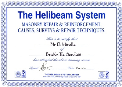 Helifix approved installer Yorkshire area