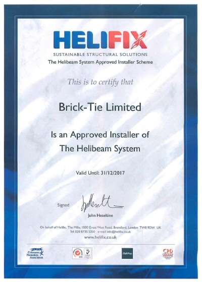 Helibeam and Helifix system approved installer 2017